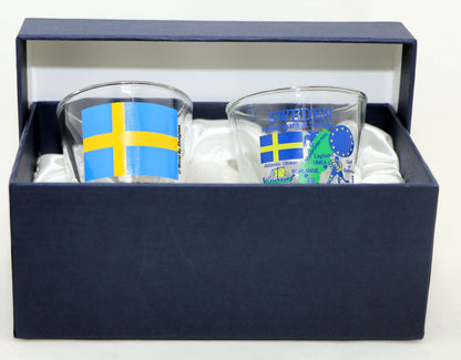 Sweden Souvenir Boxed Shot Glass Set (Set of 2)