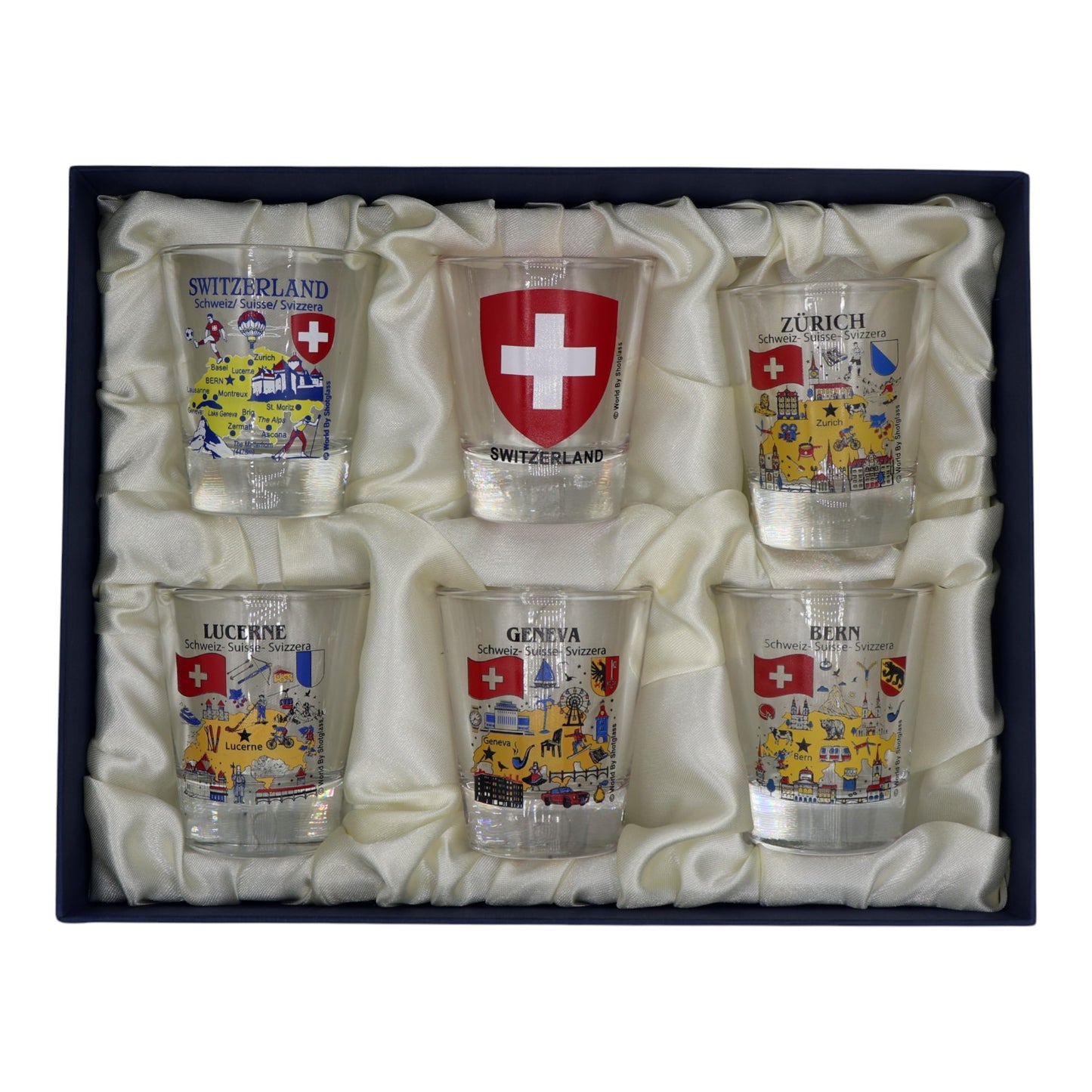 Switzerland Souvenir Boxed Shot Glass Set (Set of 6)