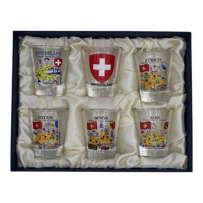 Switzerland Souvenir Boxed Shot Glass Set (Set of 6)