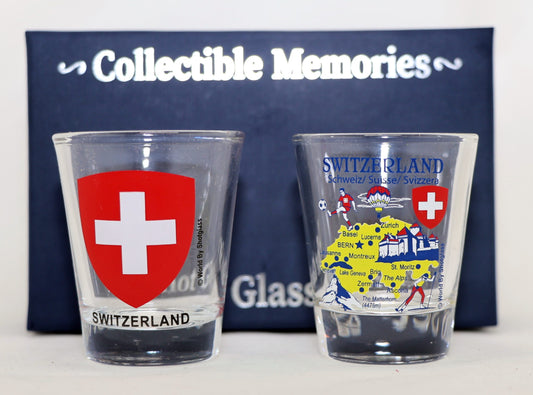 Switzerland Souvenir Boxed Shot Glass Set (Set of 2)