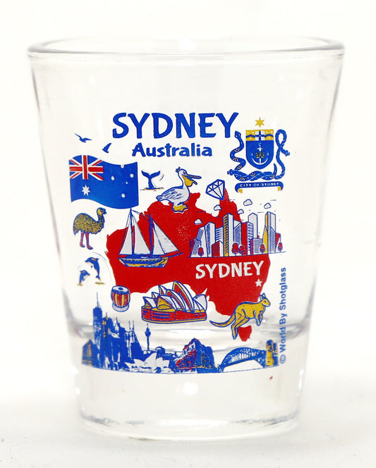 Sydney Australia Landmarks and Icons Collage Shot Glass