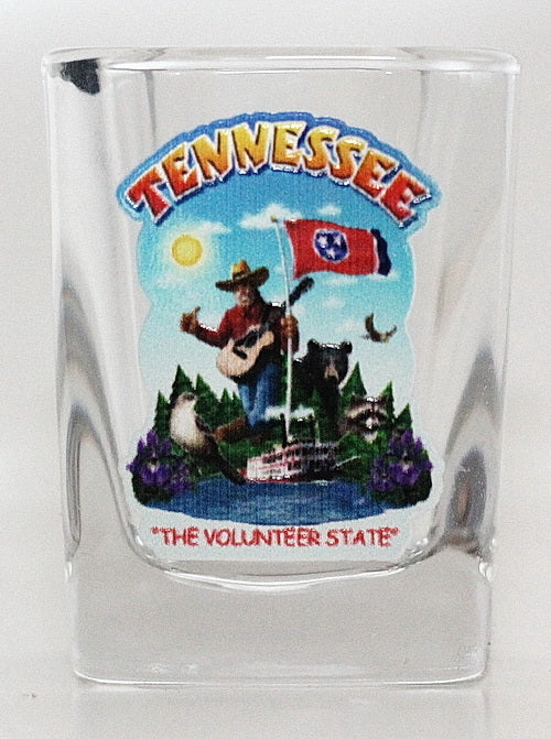 Tennessee State Montage Square Shot Glass