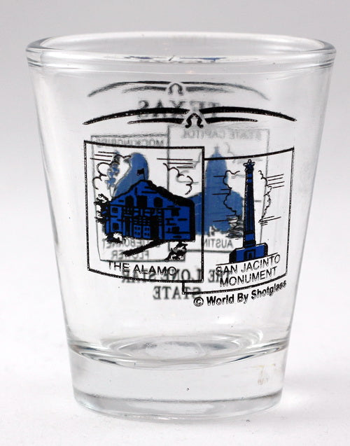 Texas State Scenery Blue New Shot Glass