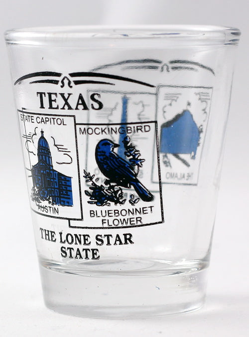 Texas State Scenery Blue New Shot Glass