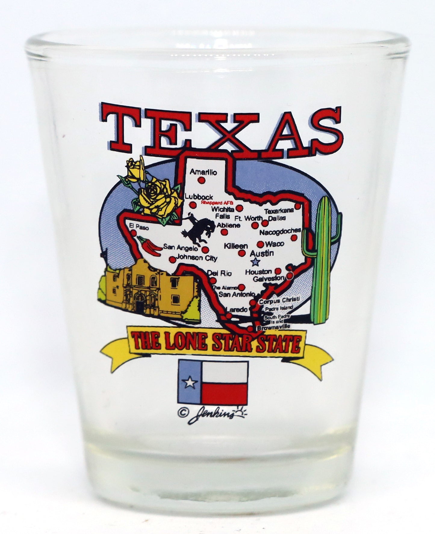 Texas State Elements Map Shot Glass