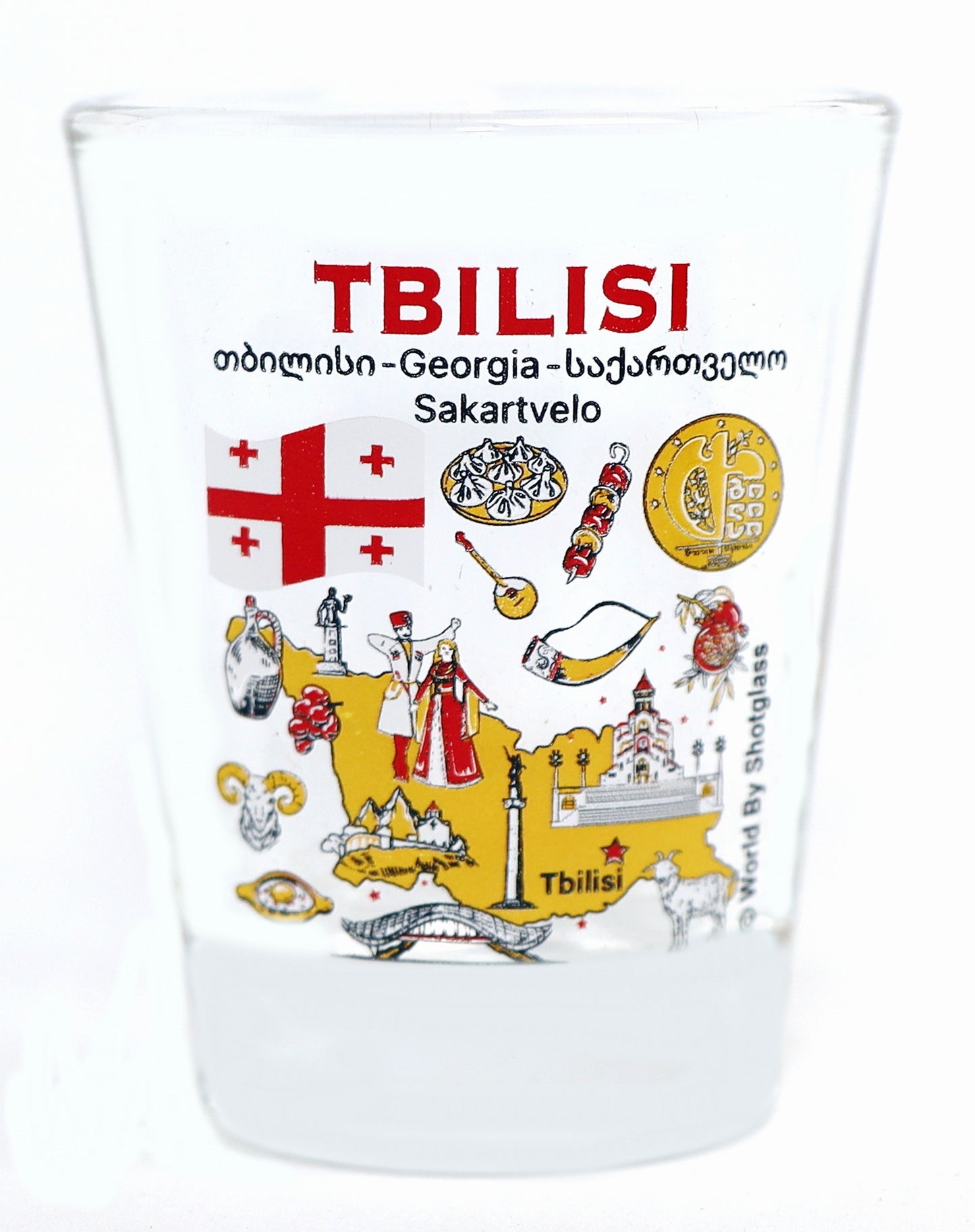 Tbilisi Georgia Landmarks and Icons Collage Shot Glass