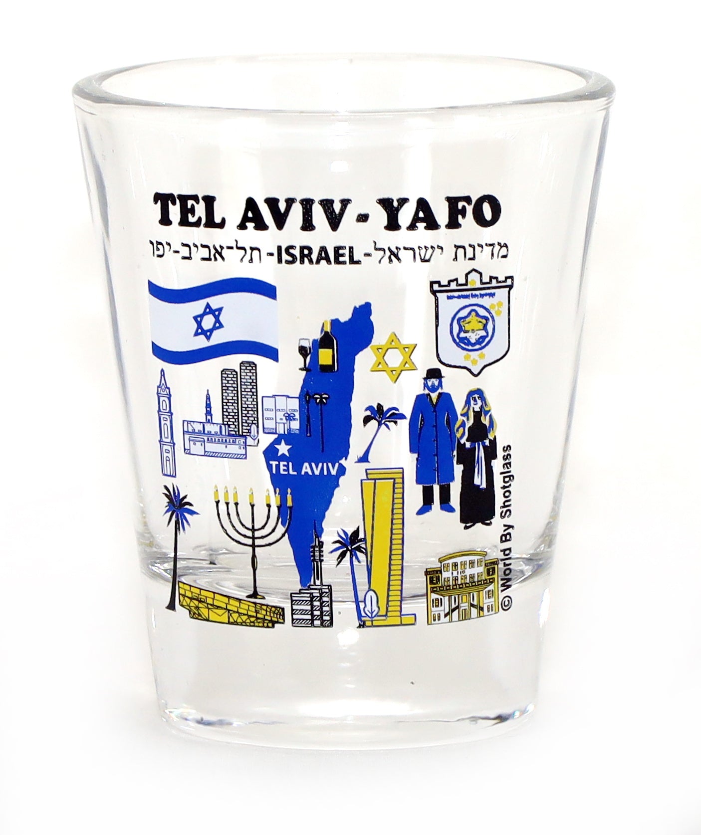 Tel Aviv-Yafo Israel Landmarks and Icons Collage Shot Glass