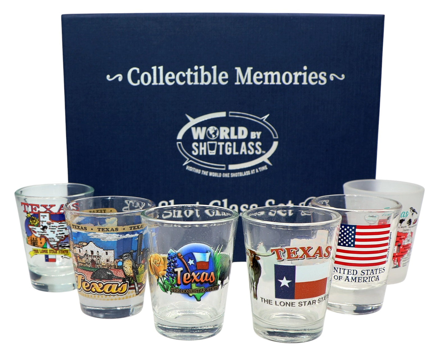 Texas United States USA Souvenir Boxed Shot Glass Set (Set of 6)