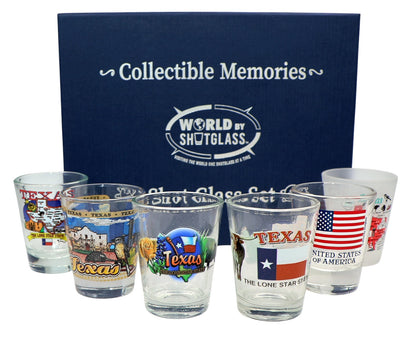 Texas United States USA Souvenir Boxed Shot Glass Set (Set of 6)