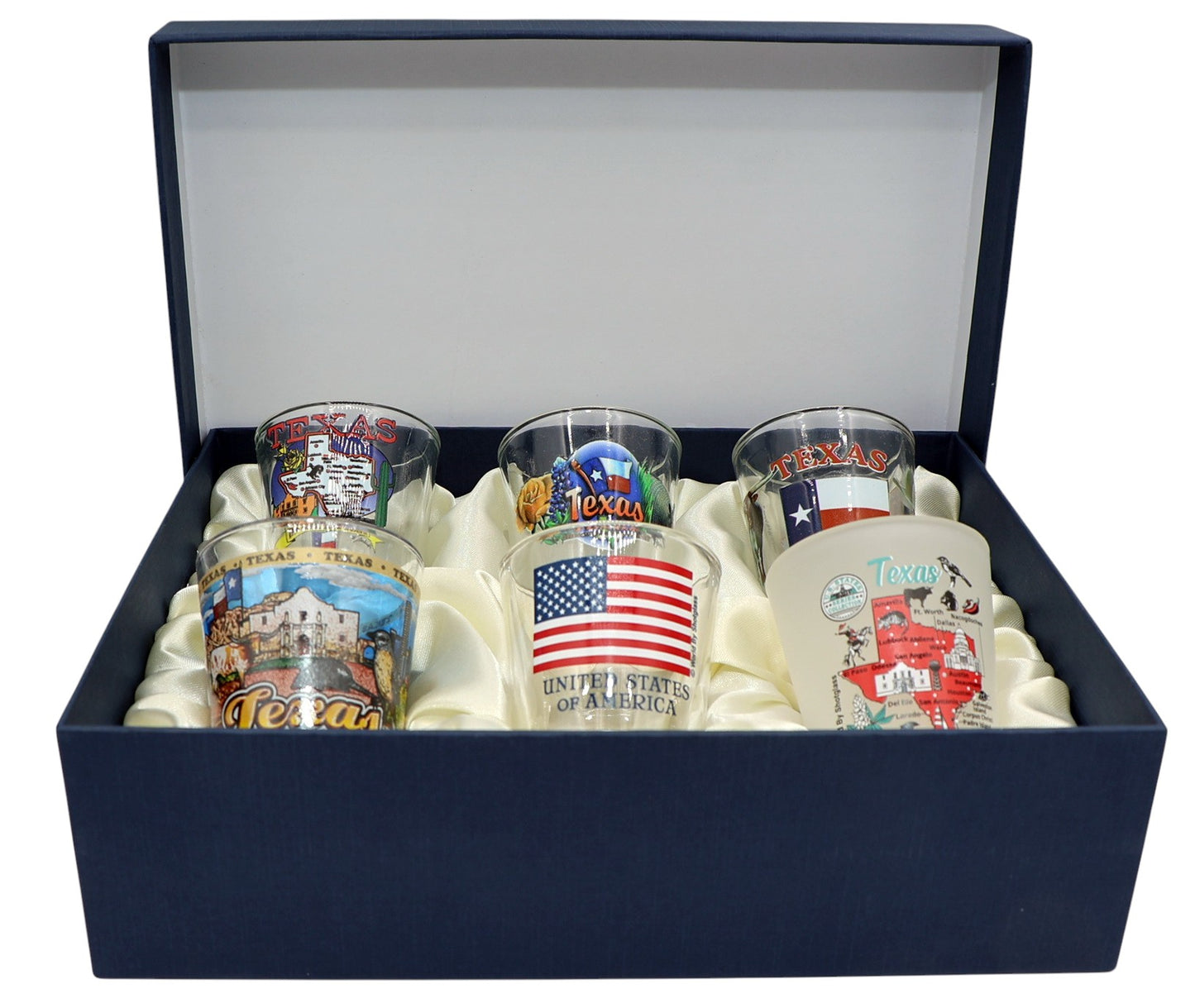 Texas United States USA Souvenir Boxed Shot Glass Set (Set of 6)