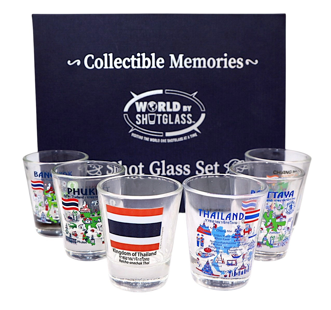 Thailand Souvenir Boxed Shot Glass Set (Set of 6)