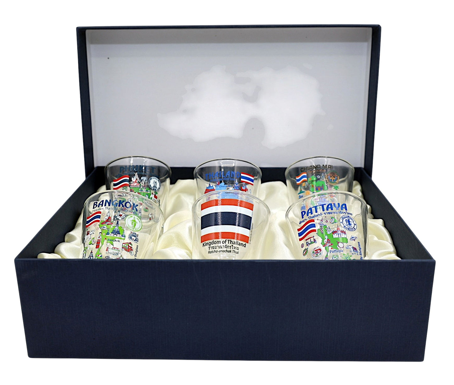 Thailand Souvenir Boxed Shot Glass Set (Set of 6)