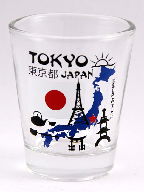 Tokyo Japan Landmarks and Icons Collage Shot Glass