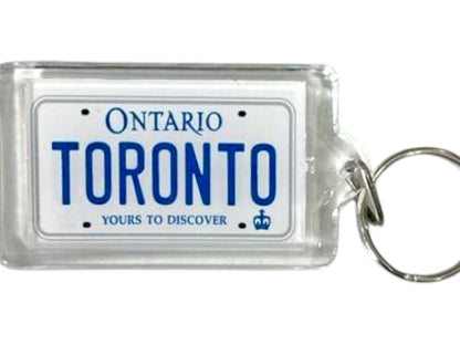 Toronto Ontario Canada License Plate Acrylic Rectangular Souvenir Keychain 2.5" X 1.5"