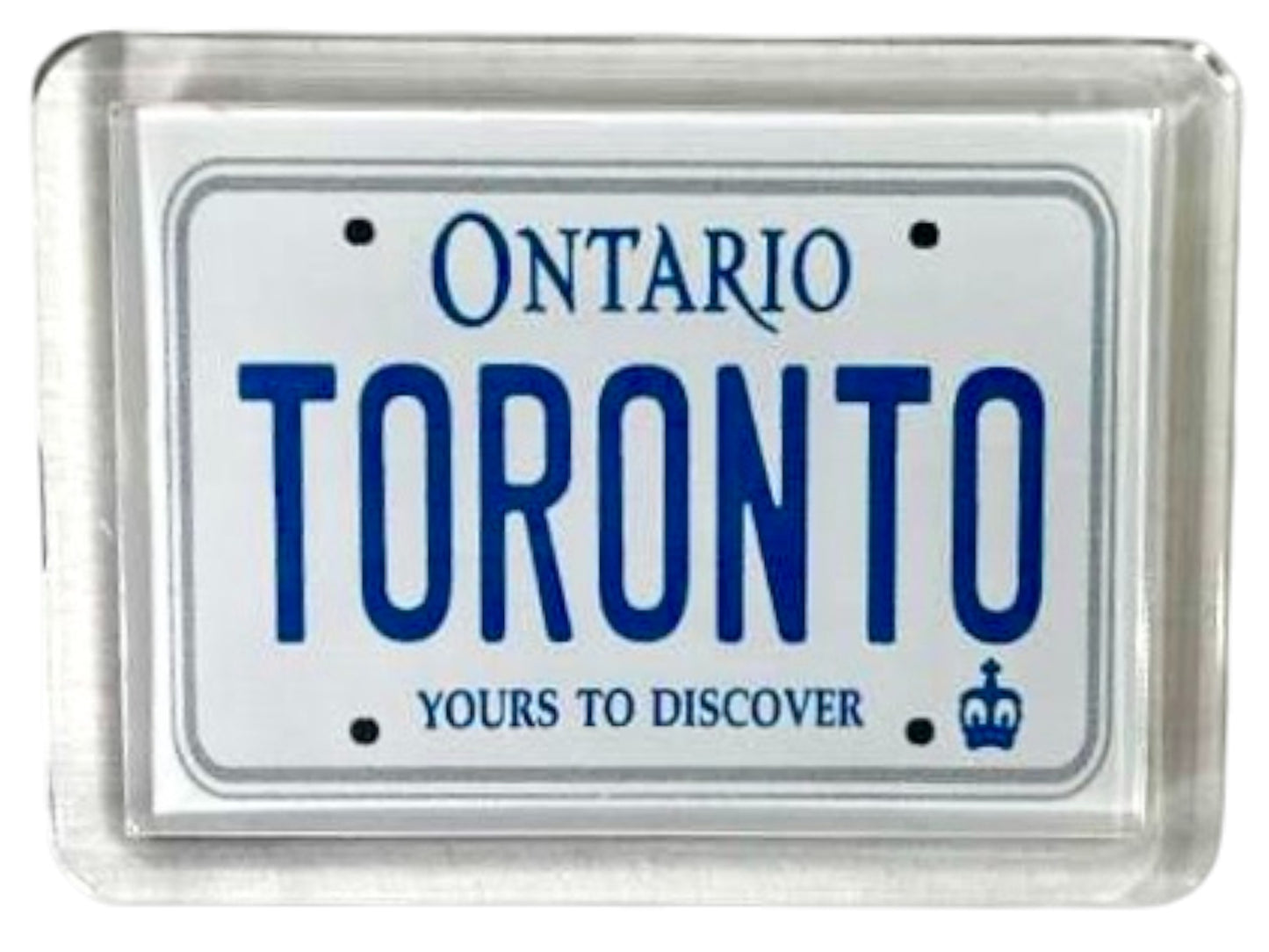 Toronto Ontario Canada License Plate Acrylic Small Fridge Collector's Souvenir Magnet 2.35" X 1.75"