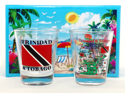 Trinidad and Tobago Beach Chairs Boxed Shot Glass Set (Set of 2)