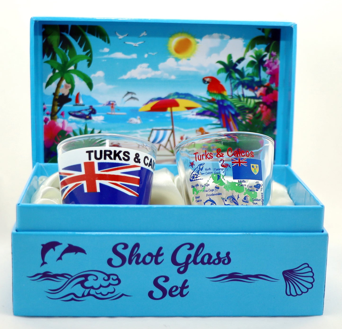 Turks & Caicos Caribbean Boxed Shot Glass Set (Set of 2)