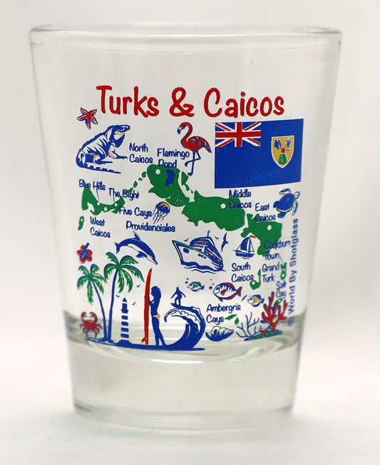 Turks & Caicos Landmarks and Icons Collage Shot Glass