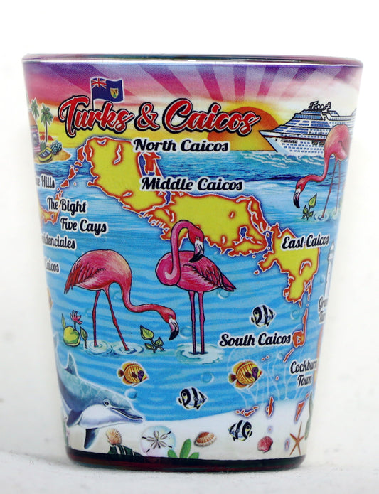 Turks & Caicos Map In-and-Out Shot Glass