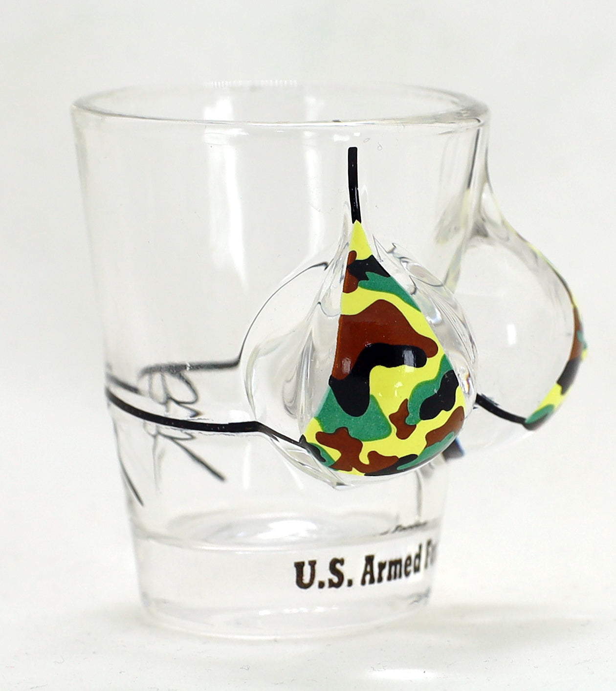 US Armed Forces Bikini Bust 3D Shot Glass