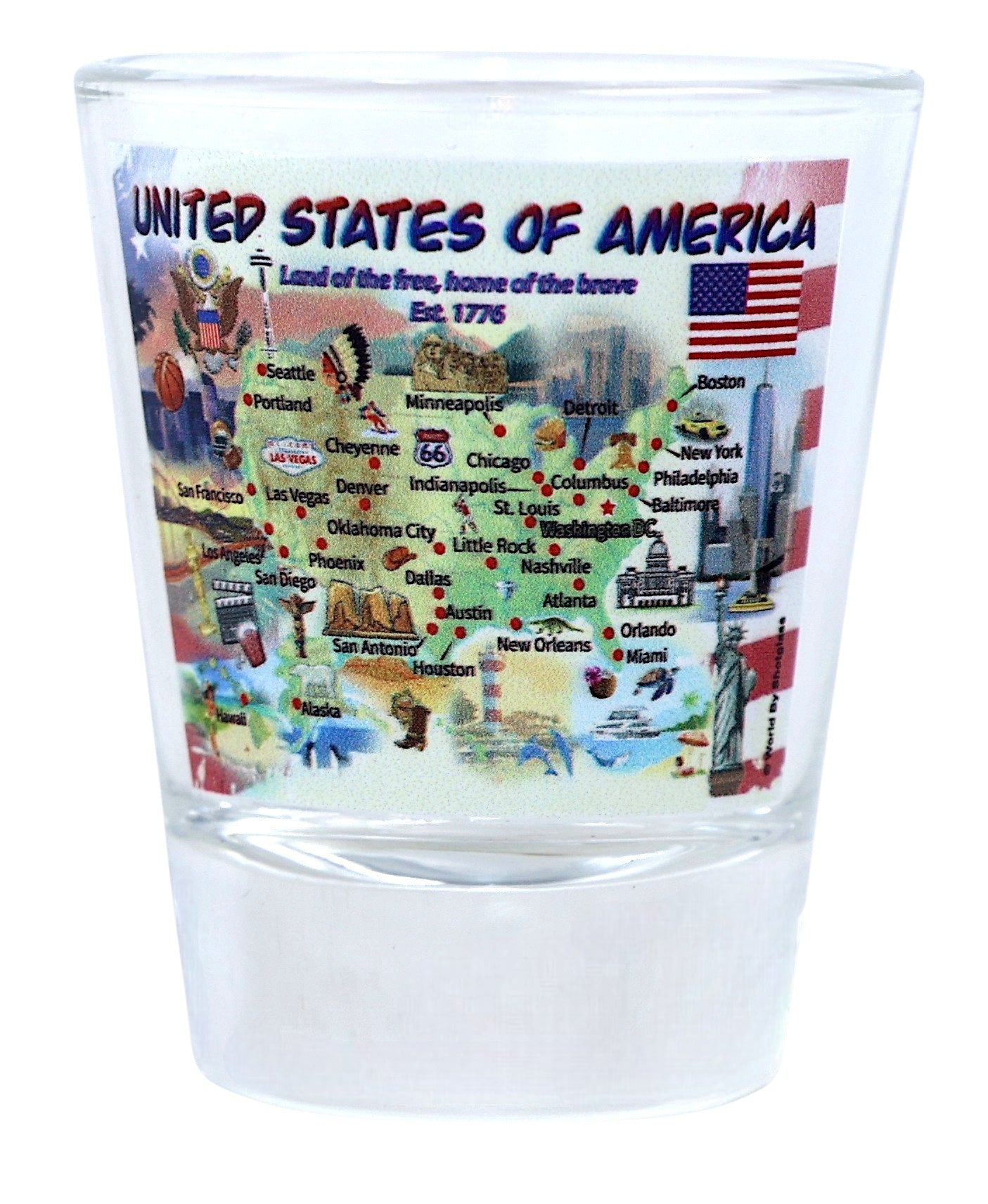 United States USA Souvenir Boxed Shot Glass Set (Set of 2)