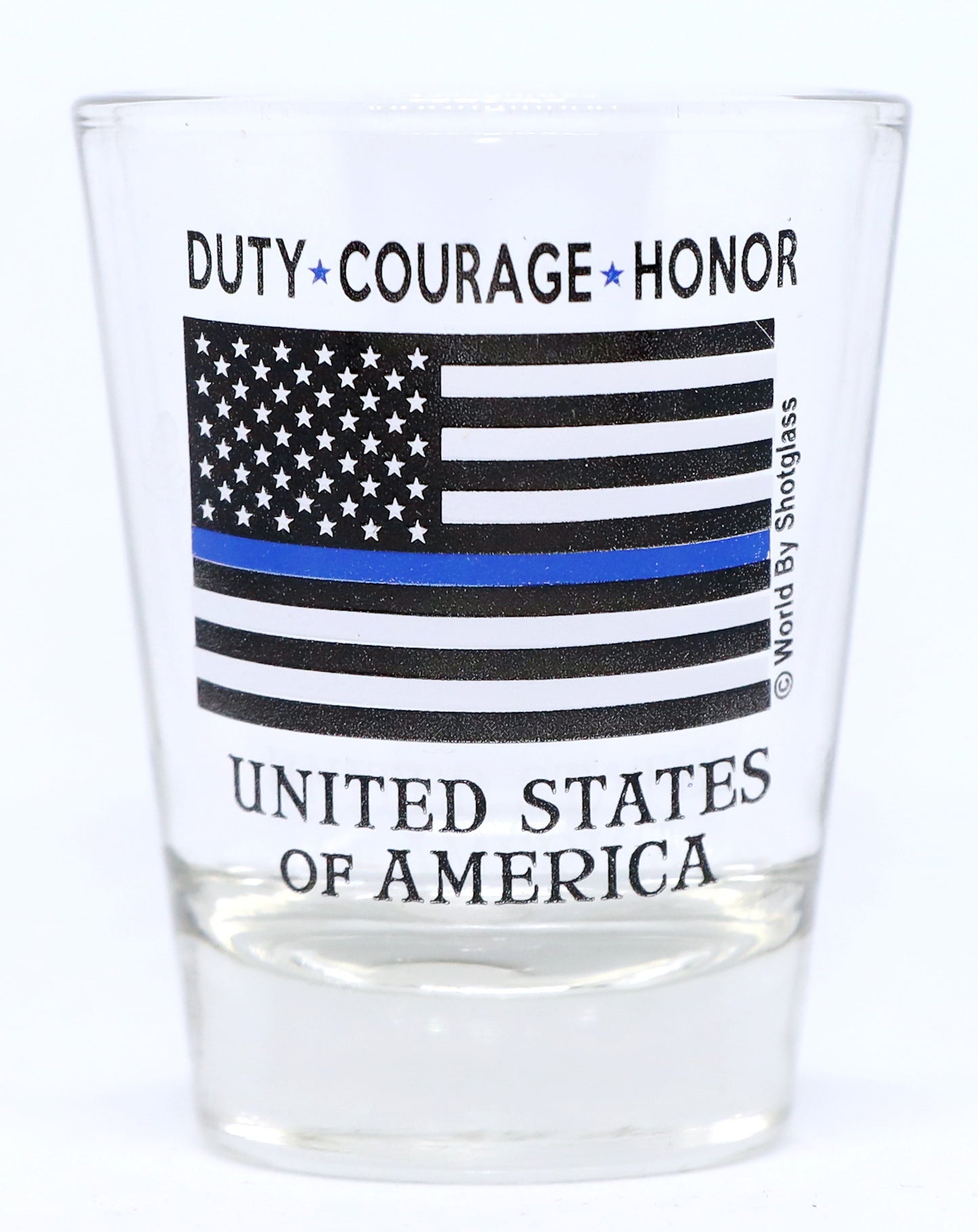 USA Thin Blue Line Flag Law Enforcement Collectible Shot Glass