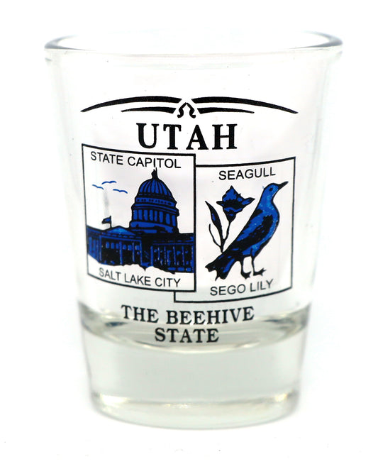 Utah State Scenery Blue New Shot Glass