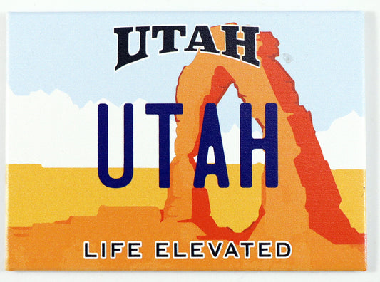 Utah License Plate Fridge Collector's Souvenir Magnet 2.5" X 3.5"