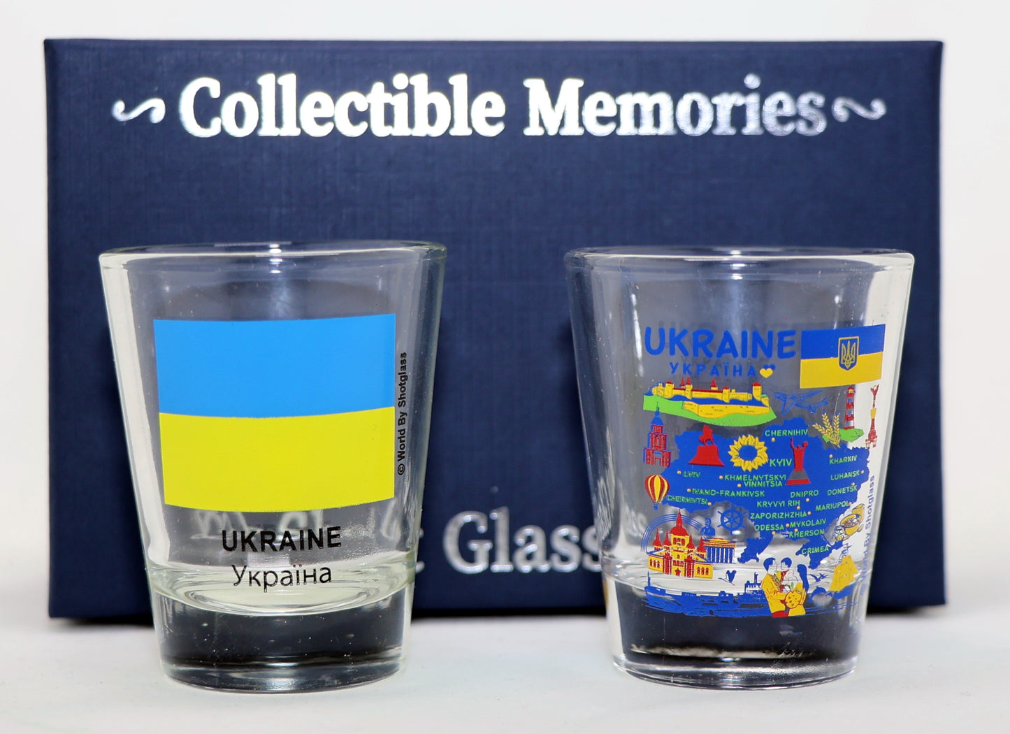 Ukraine Souvenir Boxed Shot Glass Set (Set of 2)