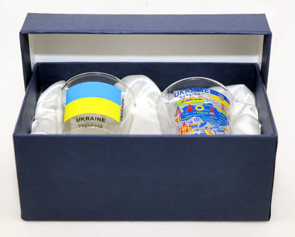 Ukraine Souvenir Boxed Shot Glass Set (Set of 2)