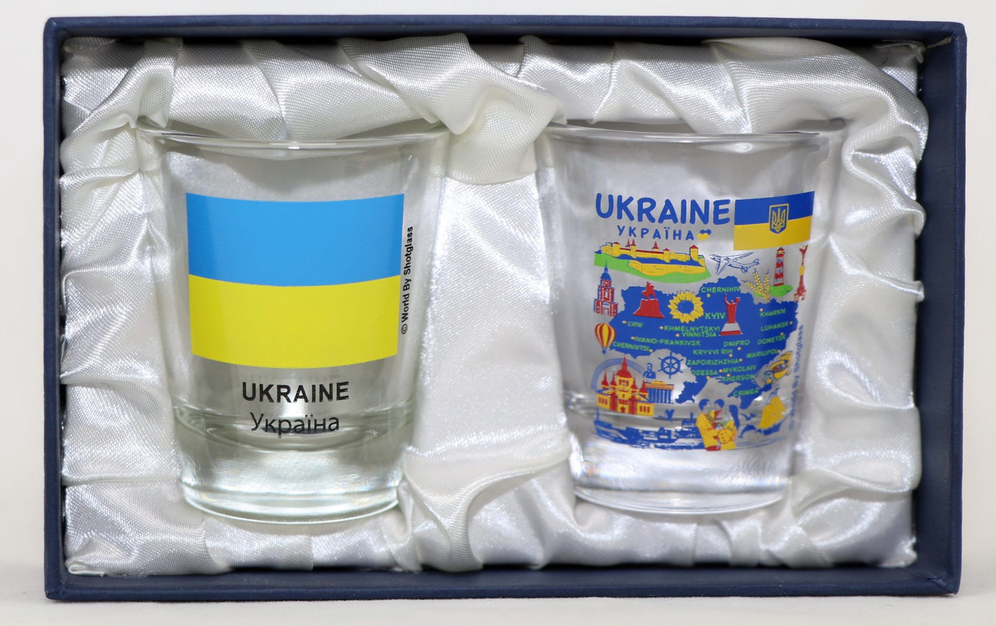 Ukraine Souvenir Boxed Shot Glass Set (Set of 2)