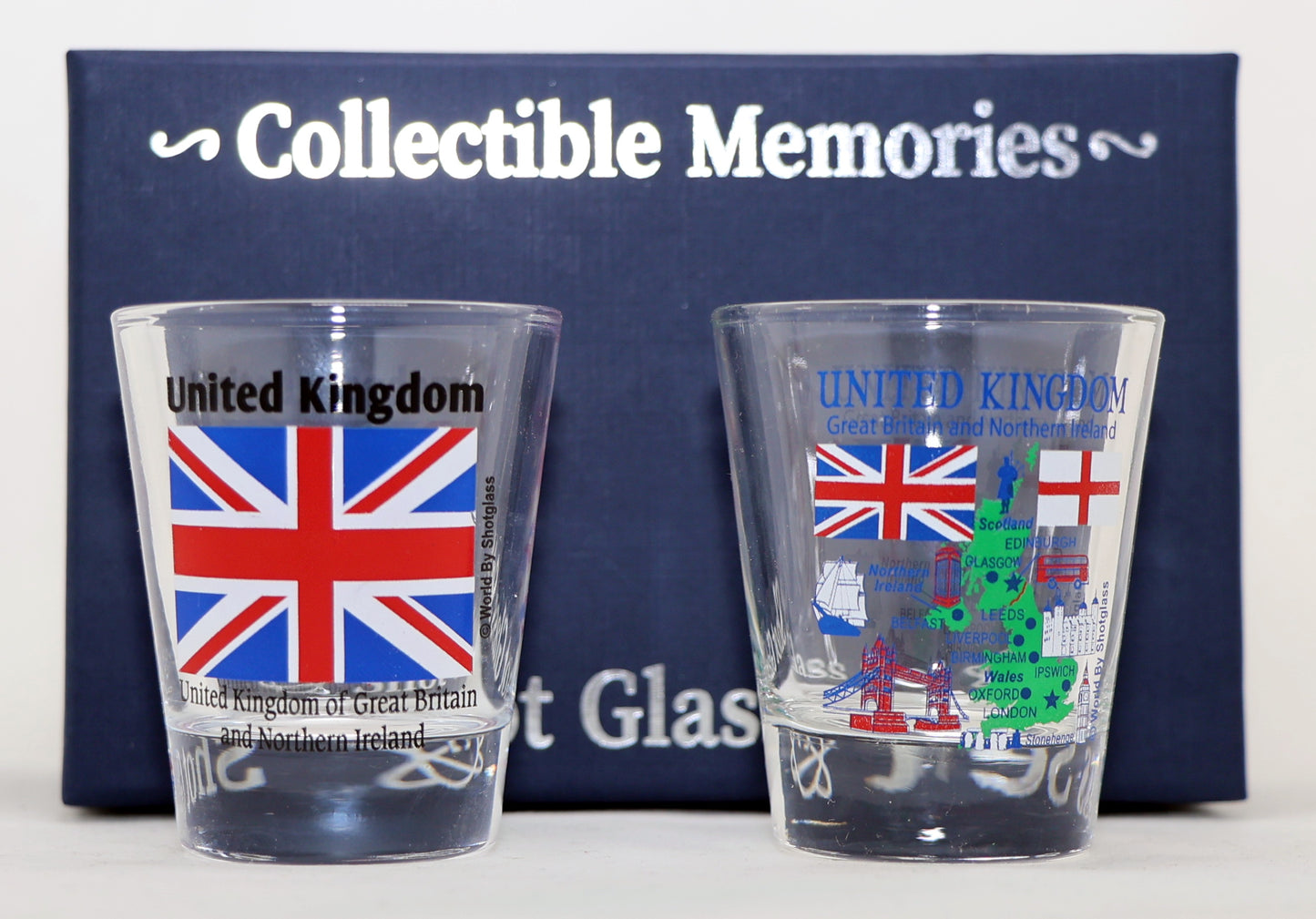 United Kingdom (England) Souvenir Boxed Shot Glass Set (Set of 2)