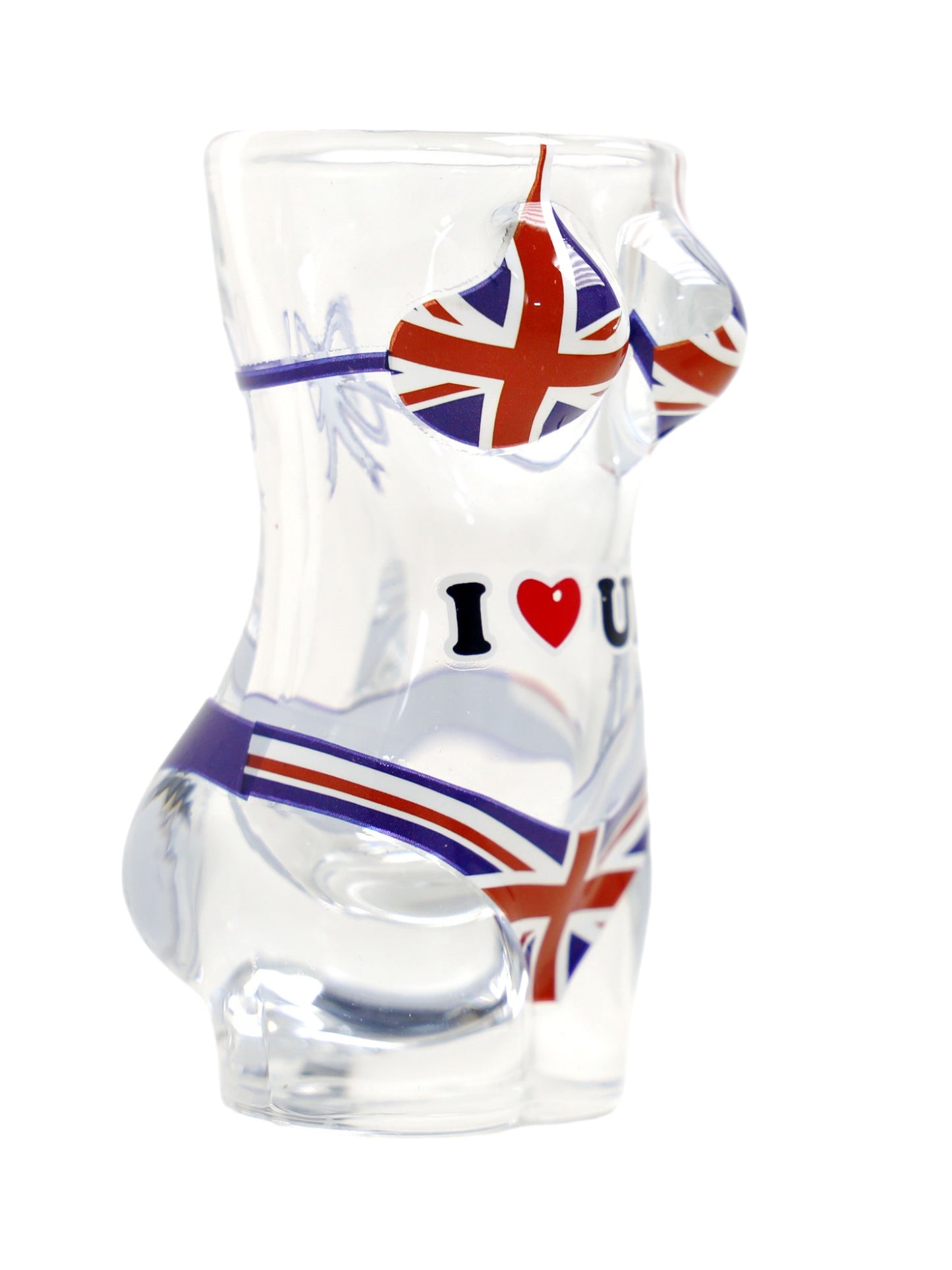 United Kingdom (UK) Flag Full Body Bikini 3D Shot Glass