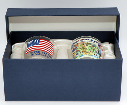 United States USA Souvenir Boxed Shot Glass Set (Set of 2)