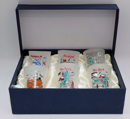 United States USA Midwestern Great Plains States Souvenir Boxed Shot Glass Set (Set of 6)