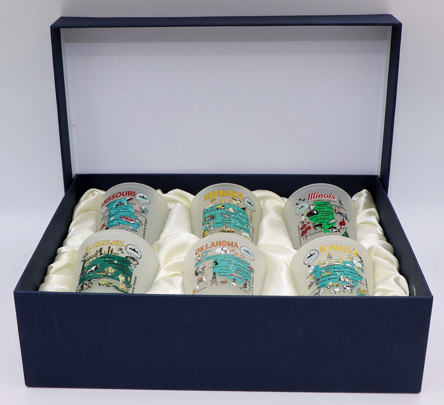 United States USA Midwestern Great Plains States Souvenir Boxed Shot Glass Set (Set of 6)