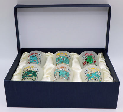 United States USA Midwestern Great Plains States Souvenir Boxed Shot Glass Set (Set of 6)