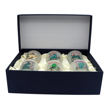 United States USA New England States Souvenir Boxed Shot Glass Set (Set of 6)