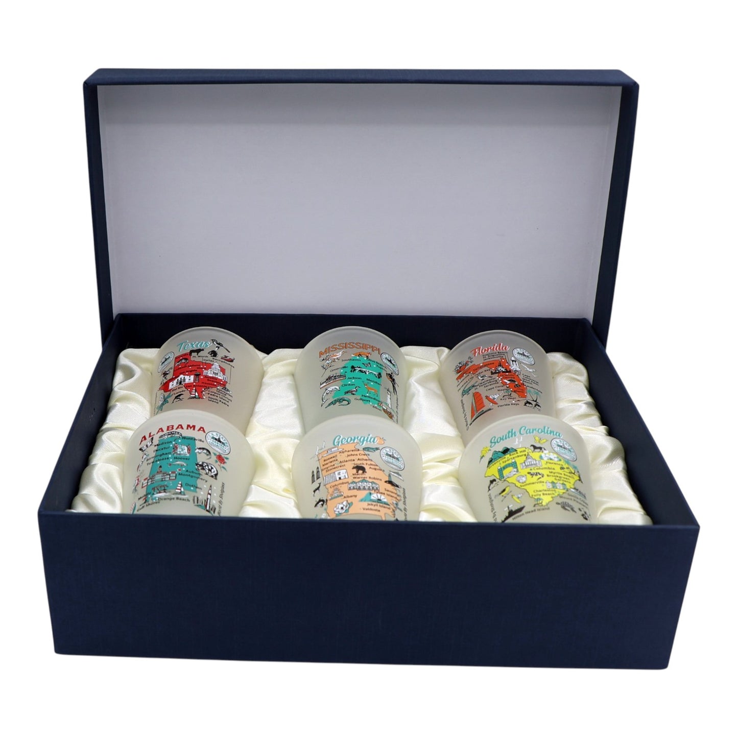 United States USA Southeastern States Souvenir Boxed Shot Glass Set (Set of 6)
