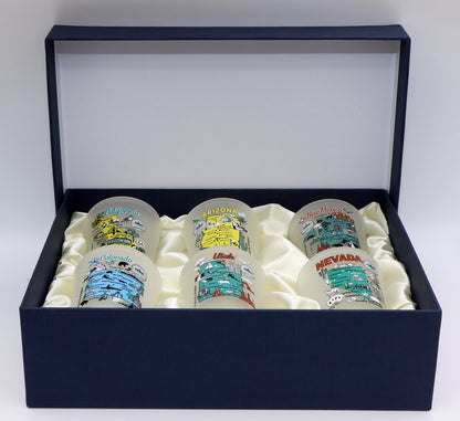 United States USA Southwestern States Souvenir Boxed Shot Glass Set (Set of 6)