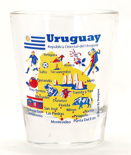 Uruguay Landmarks and Icons Collage Shot Glass