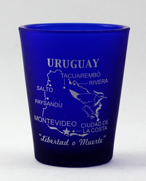 Uruguay Cobalt Blue Frosted Shot Glass