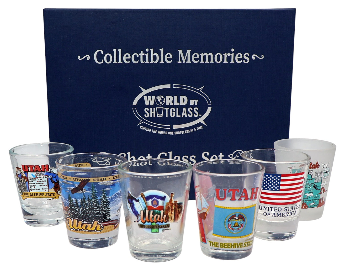 Utah United States USA Souvenir Boxed Shot Glass Set (Set of 6)
