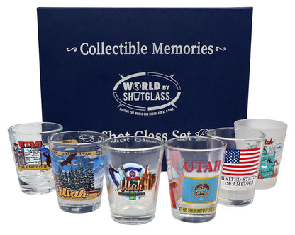 Utah United States USA Souvenir Boxed Shot Glass Set (Set of 6)