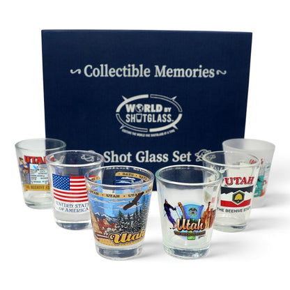 Utah United States USA Souvenir Boxed Shot Glass Set (Set of 6)