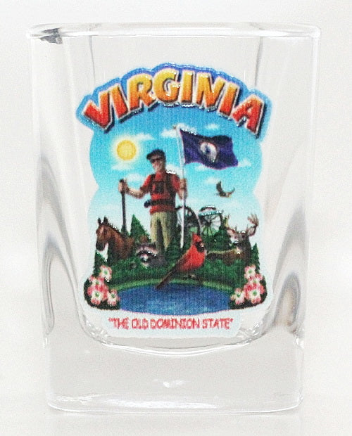 Virginia State Montage Square Shot Glass