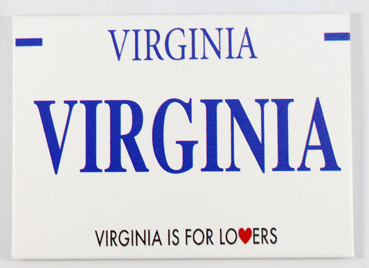 Virginia License Plate Fridge Collector's Souvenir Magnet 2.5" X 3.5"
