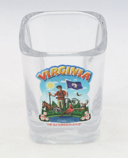 Virginia State Montage Square Shot Glass