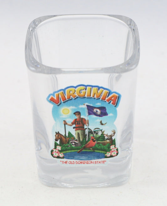 Virginia State Montage Square Shot Glass