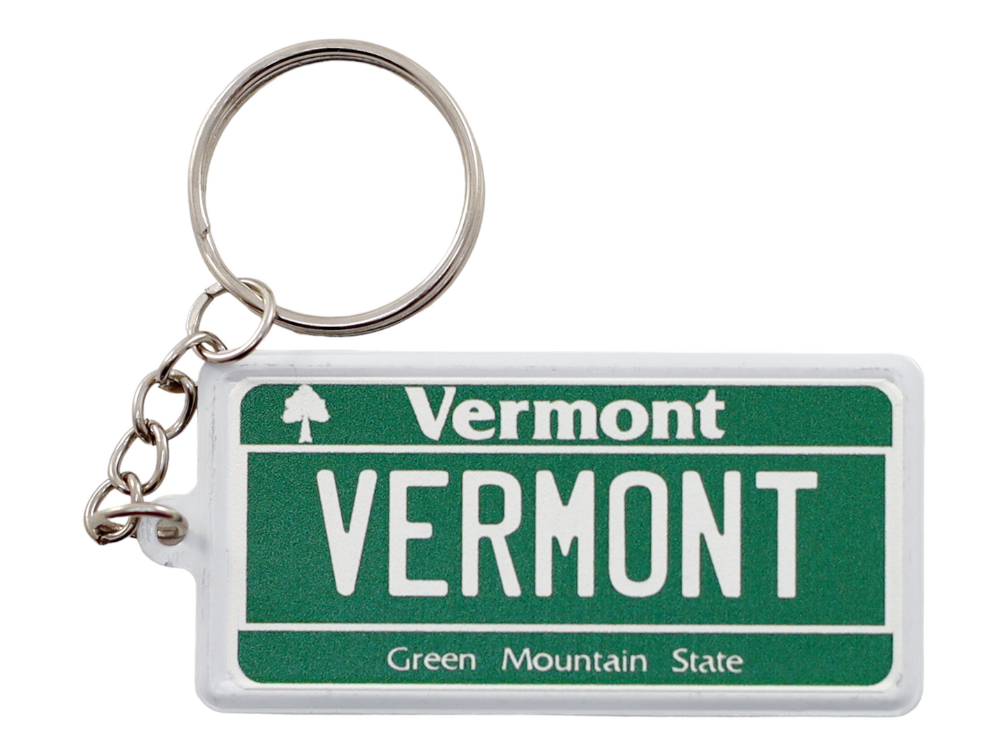 Vermont License Plate Aluminum Ultra-Slim Rectangular Souvenir Keychain 2.5" X 1.25"x 0.06"